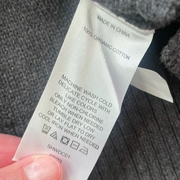 Quince Cropped Cardigan, Charcoal, Size M - Picture 3 of 4